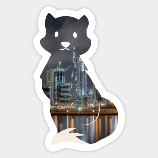 Wanderlust fox pattern - city Sticker by LukjanovArt